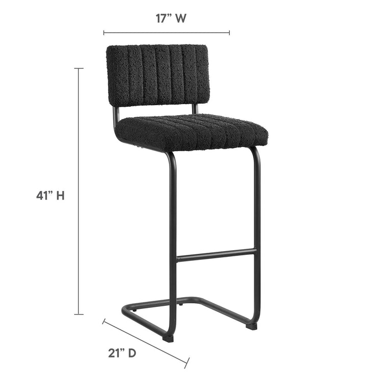 Banco de barra de Boucle negro Camilo dimensiones.