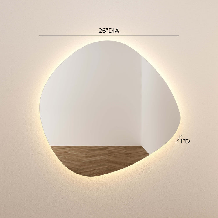 Espejo de pared LED Mónica dimensiones.