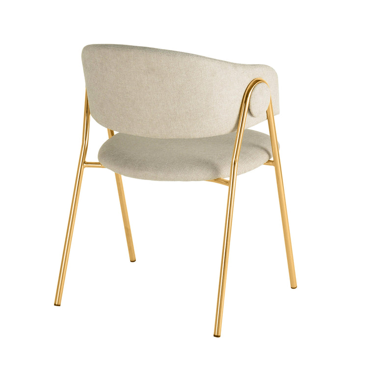 Silla para comedor crema Jules de espaldas.