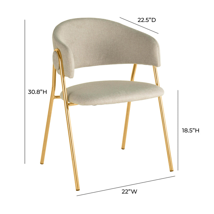 Silla para comedor crema Jules dimensiones.