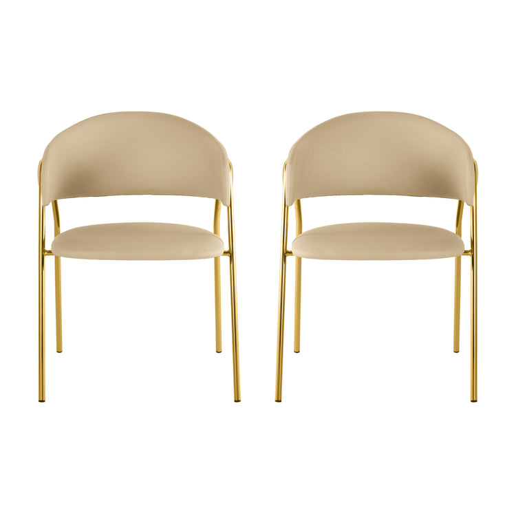 Silla para comedor crema piel vegana Jules- juego de 2.