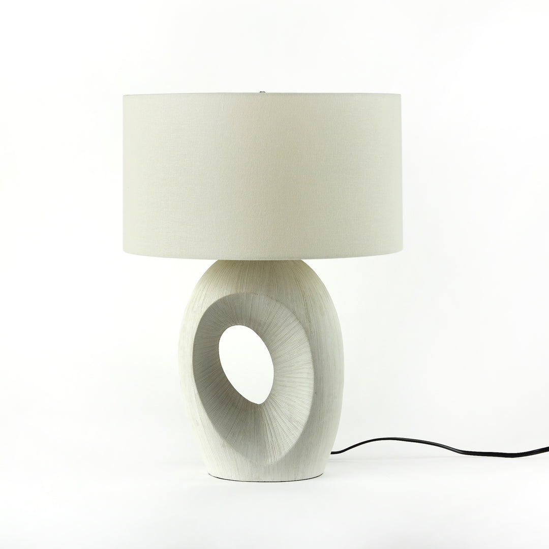 Lámpara de mesa texturizada blanco mate Lomi