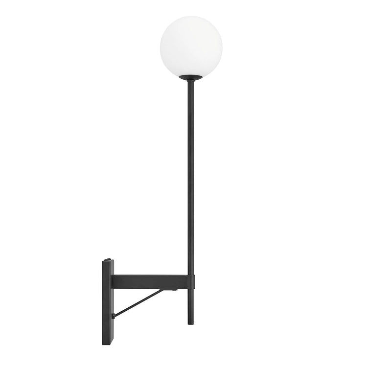 Arbotante color negro con globo blanco Randy.