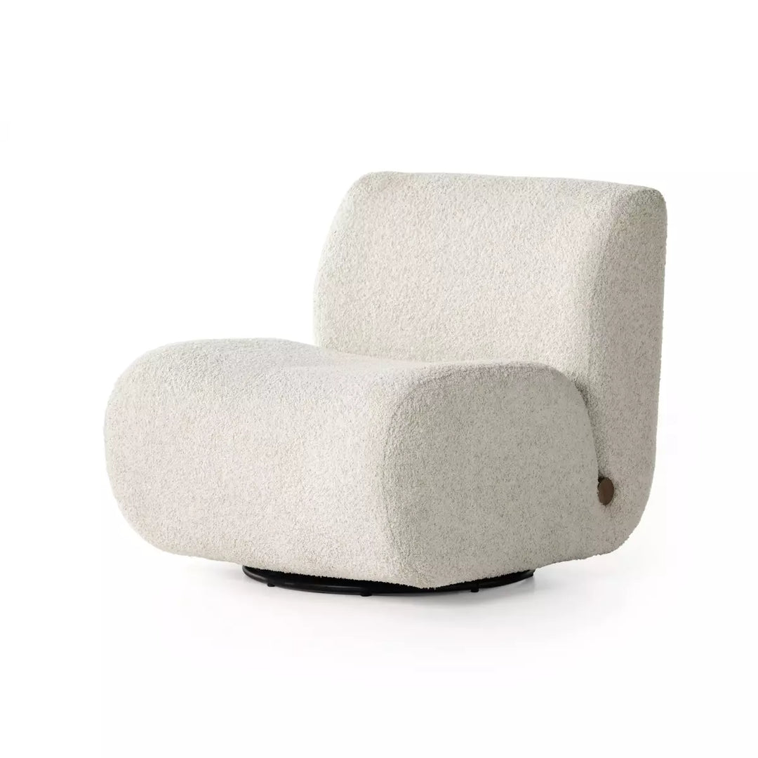 Silla de acento giratoria de Boucle crema Bao