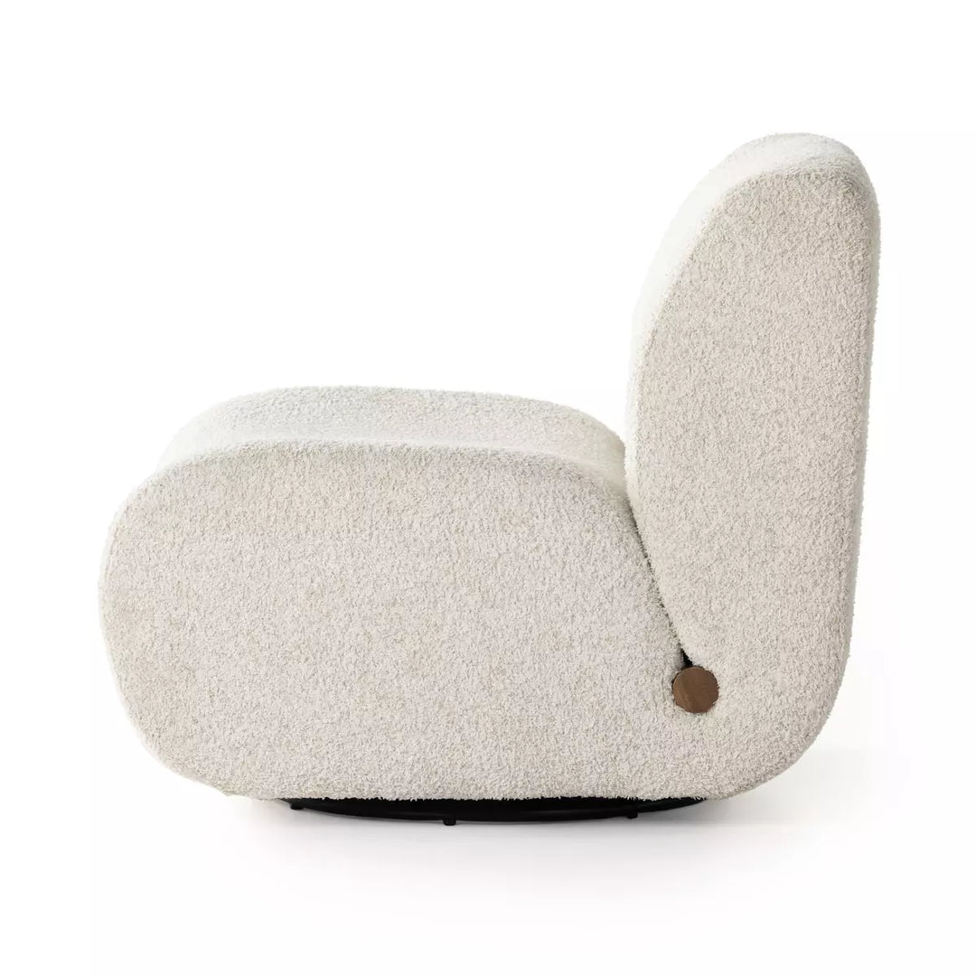 Silla de acento giratoria de Boucle crema Bao