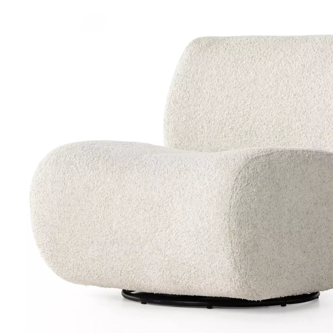 Silla de acento giratoria de Boucle crema Bao