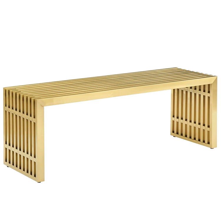 Banca dorada de acero inoxidable mediana 46.5” Viki.