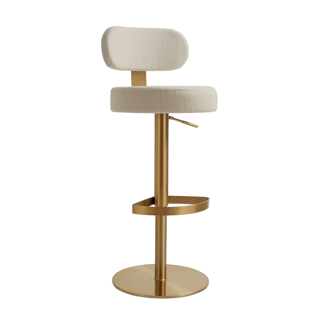Banco ajustable texturizado Beidy color crema.