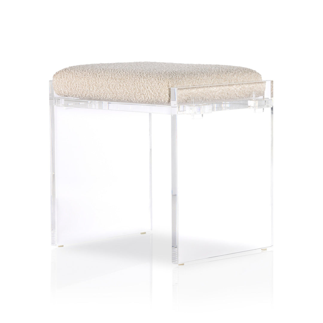 Banco de Knoll natural Renia con acrílico transparente.
