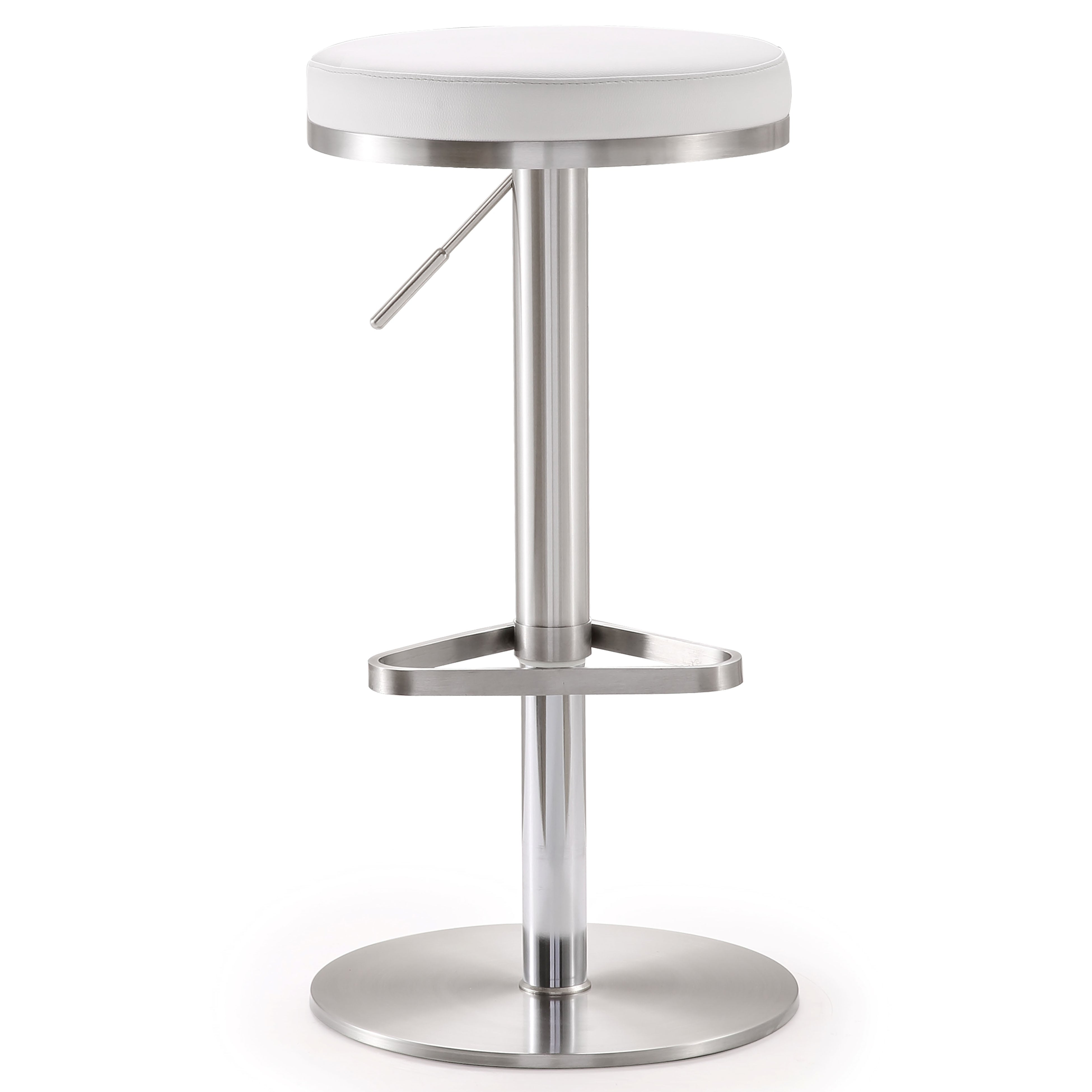 Banco de bar ajustable de acero inoxidable Nigiri color blanco.