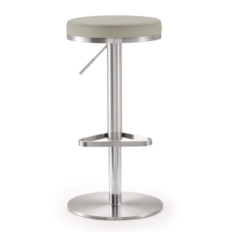 Banco de bar ajustable de acero inoxidable Nigiri color gris claro.
