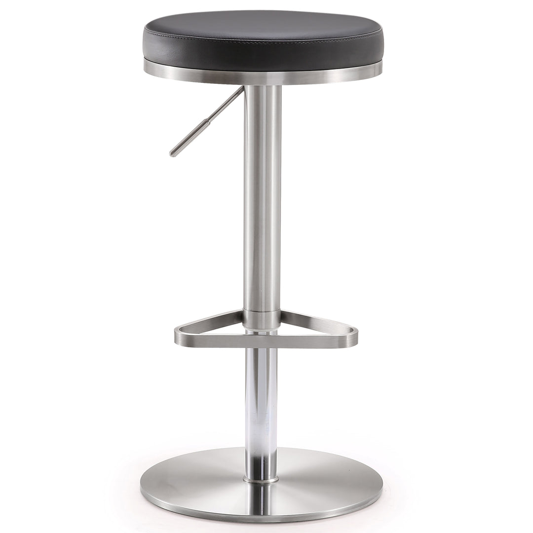Banco de bar ajustable de acero inoxidable Nigiri color negro.