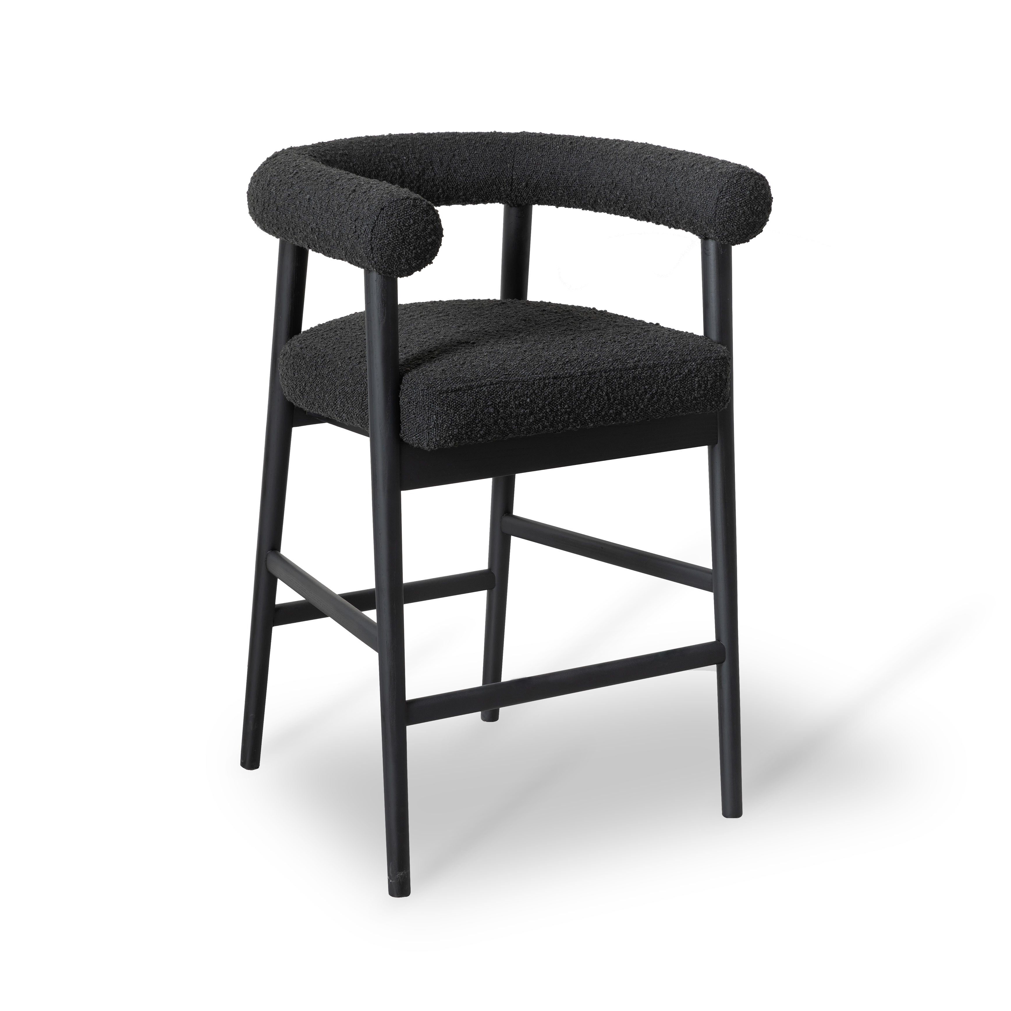Banco de mostrador de bouclé negro Foley.