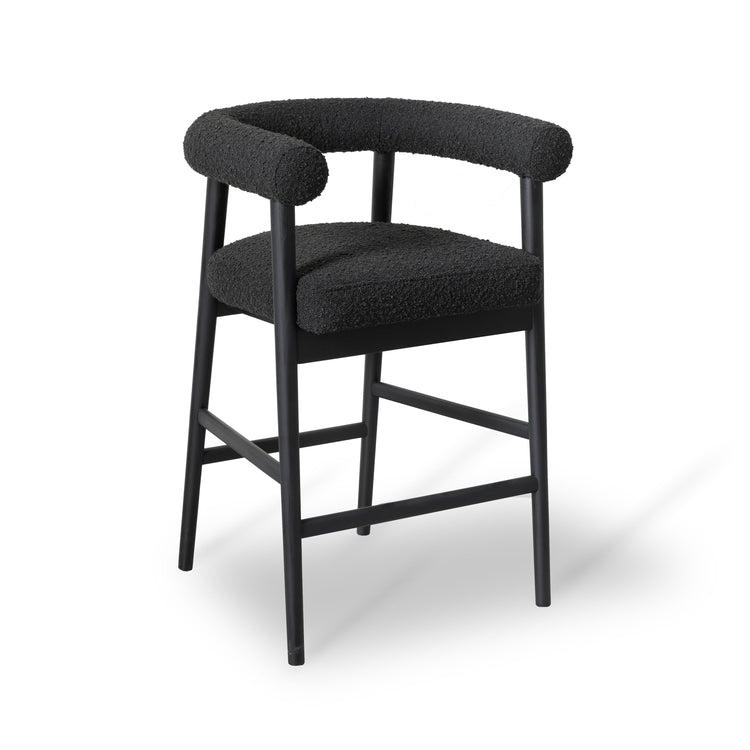 Banco de mostrador de bouclé negro Foley.