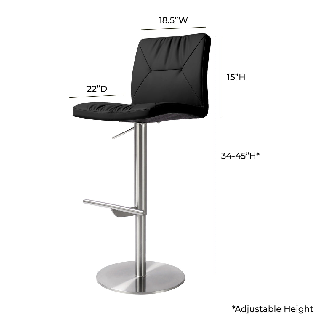 Banco de piel vegano ajustable con base de acero inoxidable Enoha