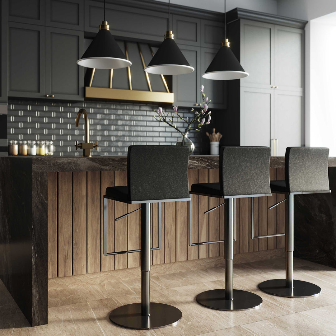 Banco para barra de cocina ajustable en acero inoxidable Driss