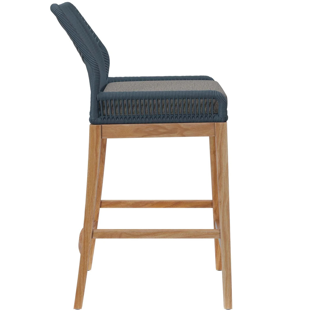 Banco para barra exterior de madera de teca sólida Primo