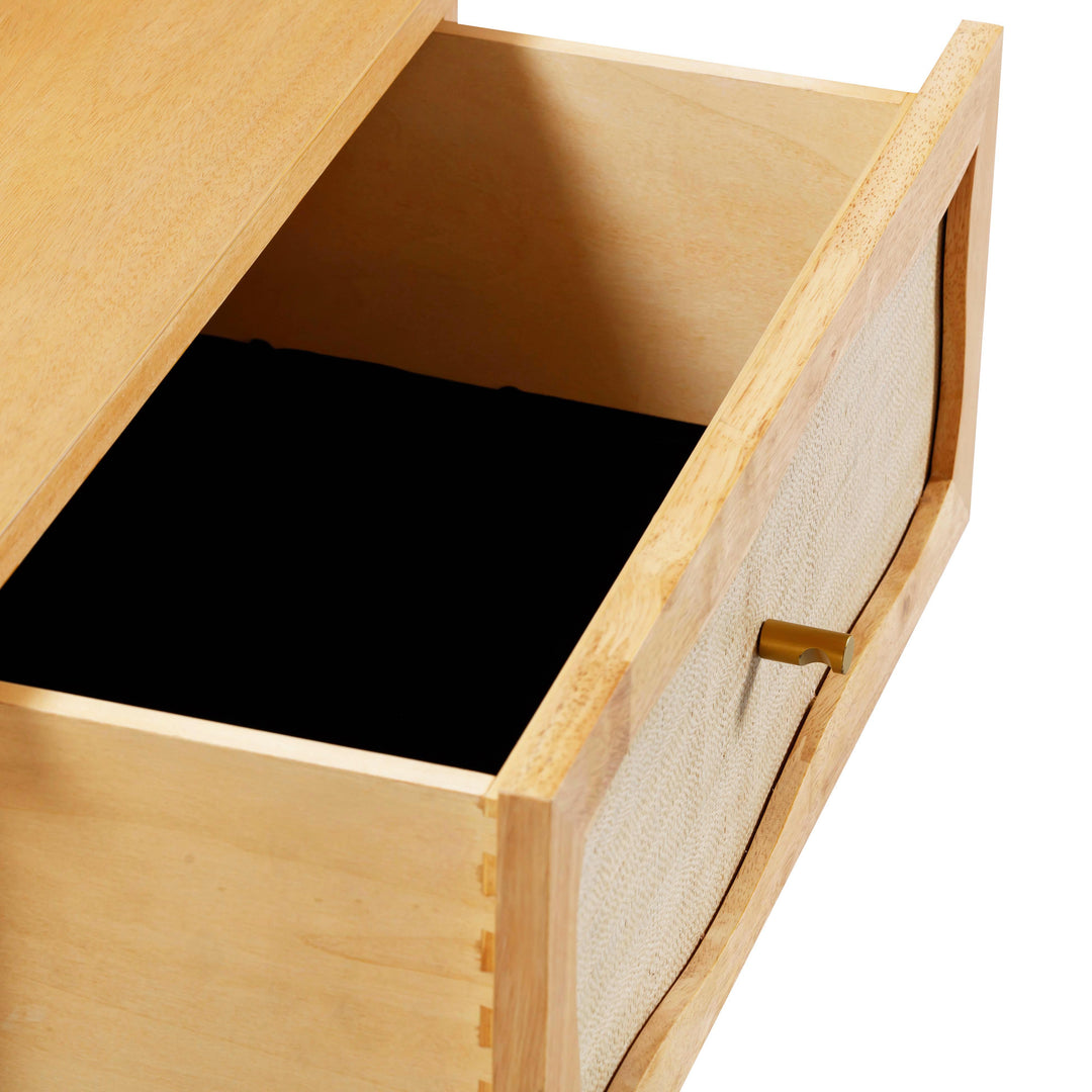 Buró de madera y ratán Kahina