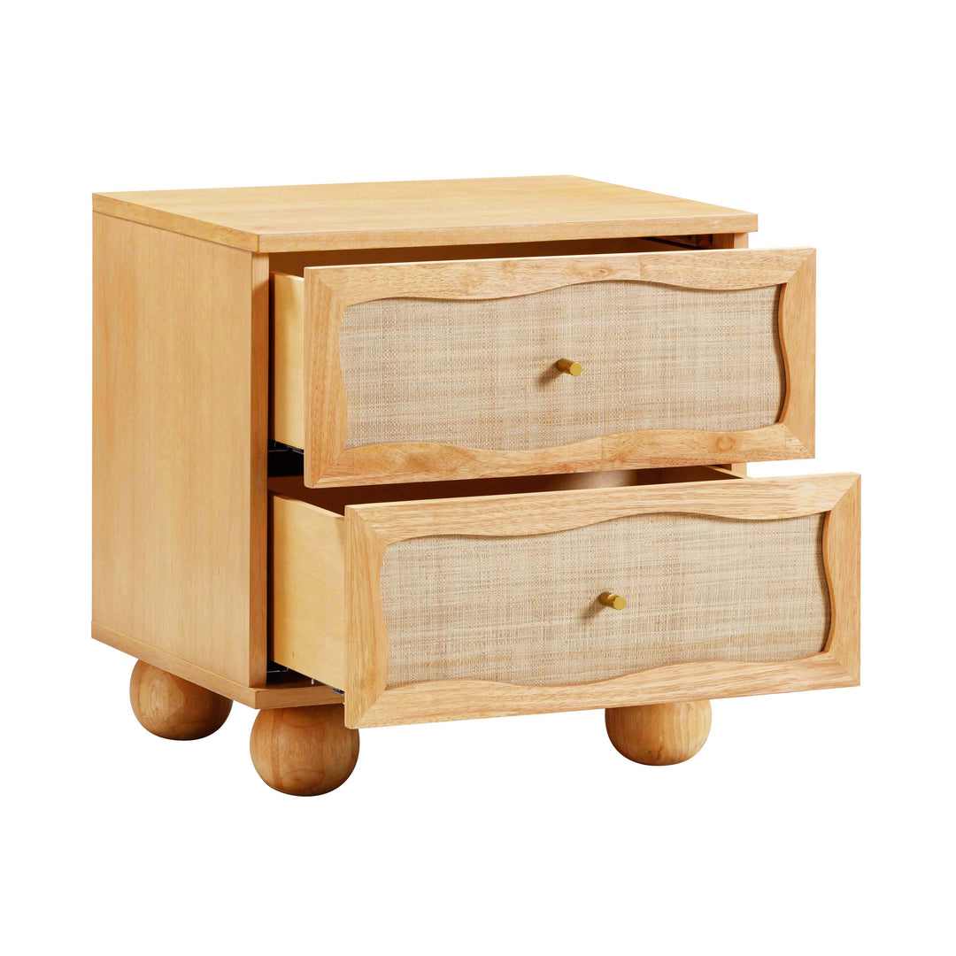 Buró de madera y ratán Kahina