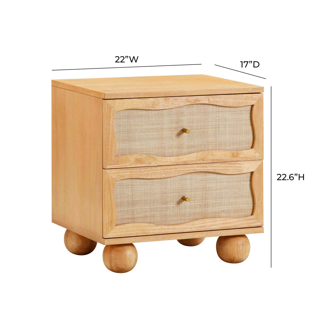 Buró de madera y ratán Kahina