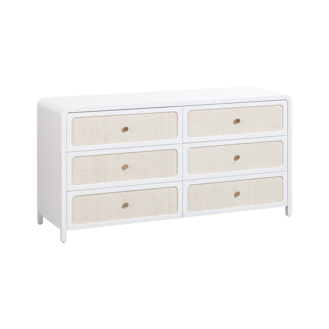 Cajonera blanca 62” de ratán Nicholas.