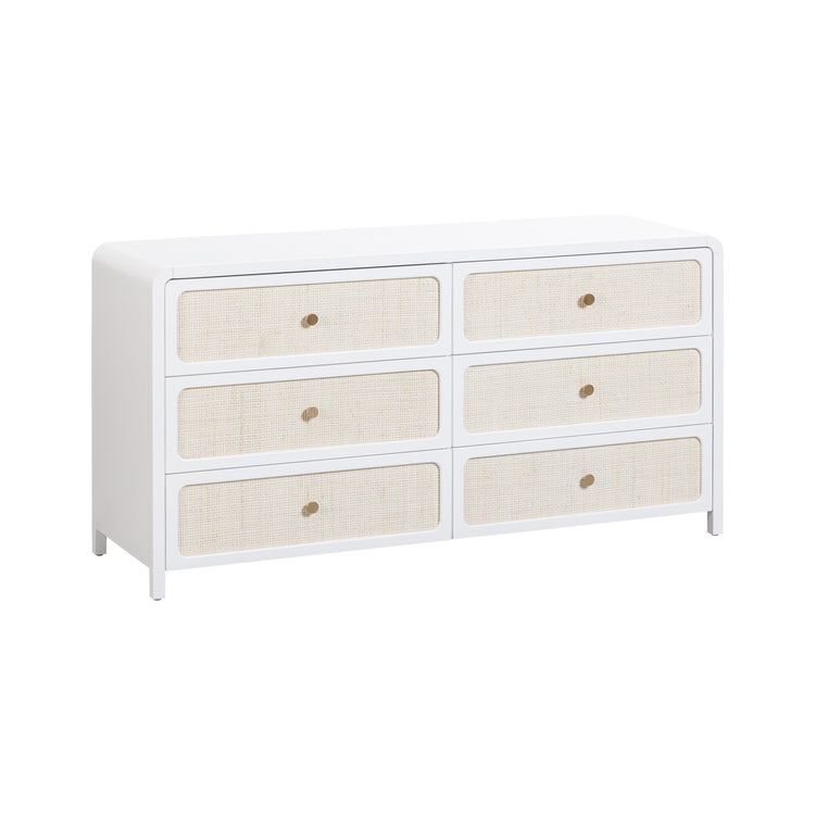 Cajonera blanca 62” de ratán Nicholas.