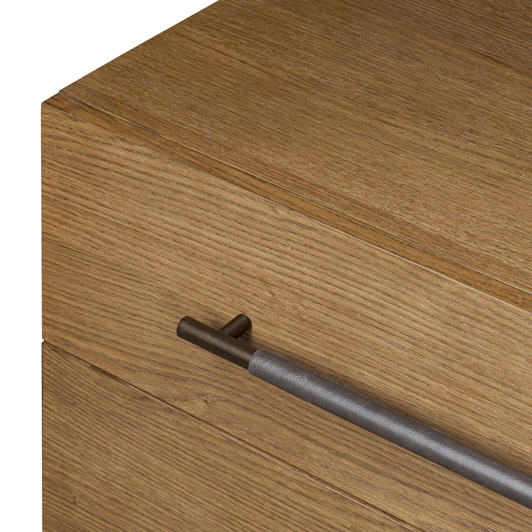 Cajonera con manijas de cuero de 3 cajones Wael