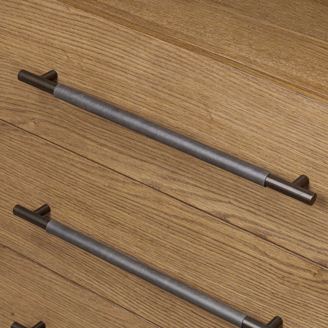 Cajonera con manijas de cuero de 3 cajones Wael