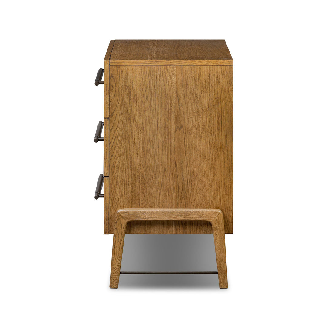 Cajonera con manijas de cuero de 3 cajones Wael