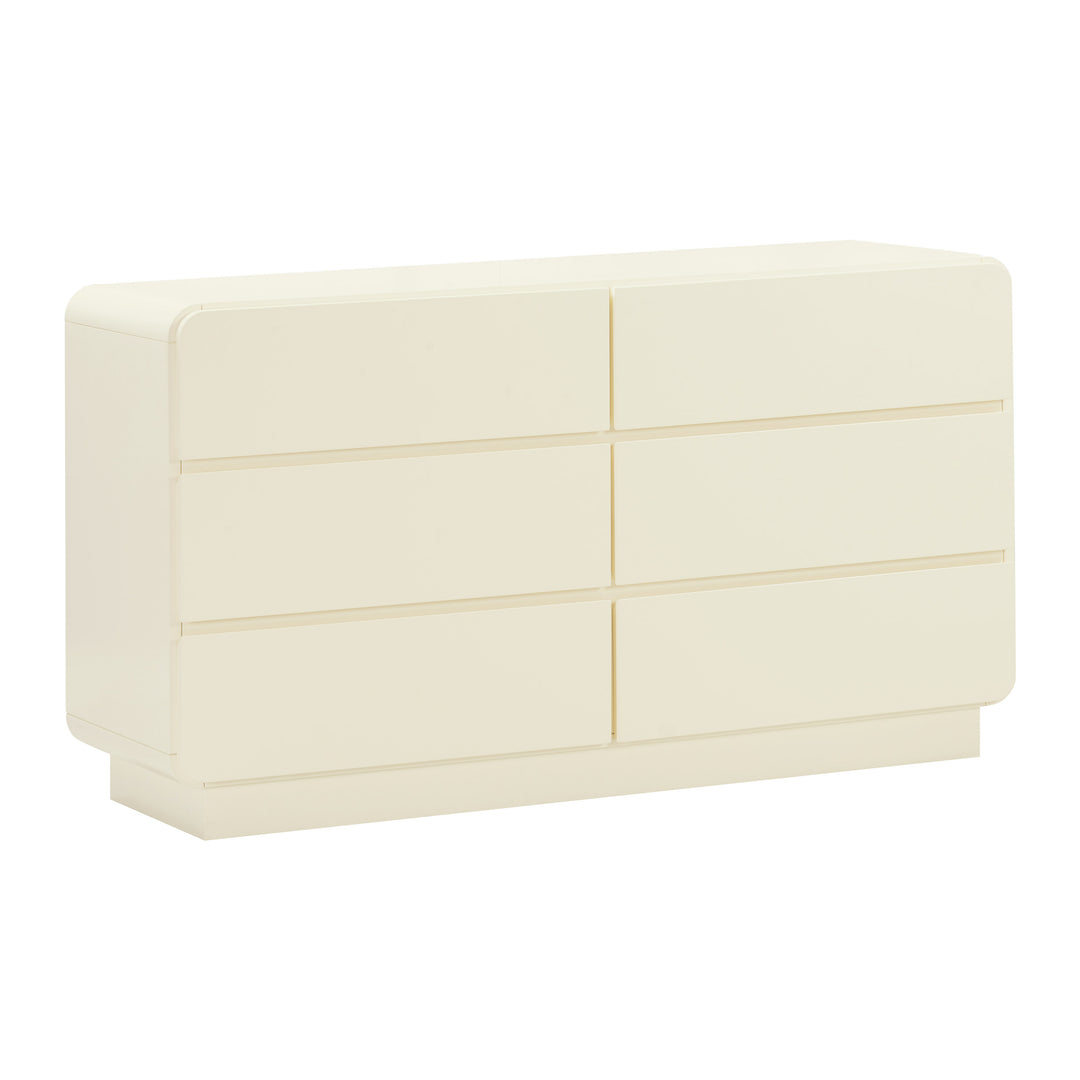 Cajonera moderno con cajones Lupin color crema.
