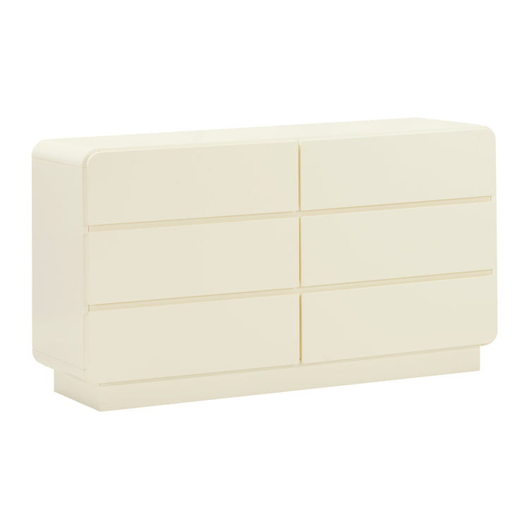 Cajonera moderno con cajones Lupin color crema.