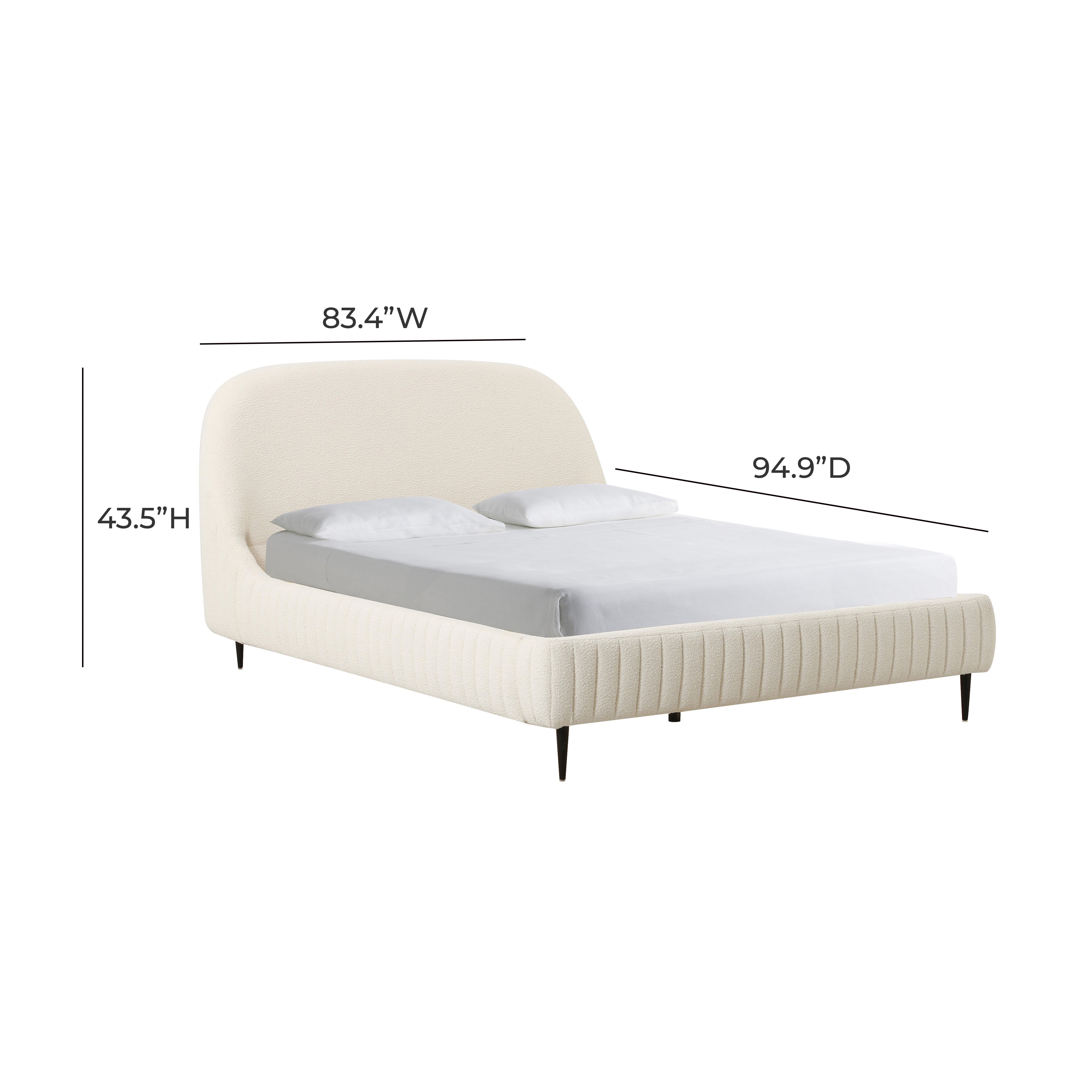 Cama King de Boucle crema Amelia dimensiones.