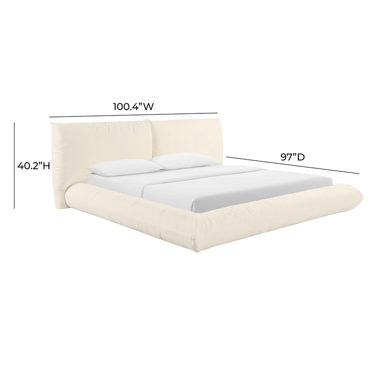 Cama King de lino 100% reciclado Bossy dimensiones.