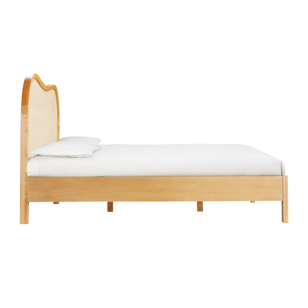 Cama King de madera y ratán Kahina