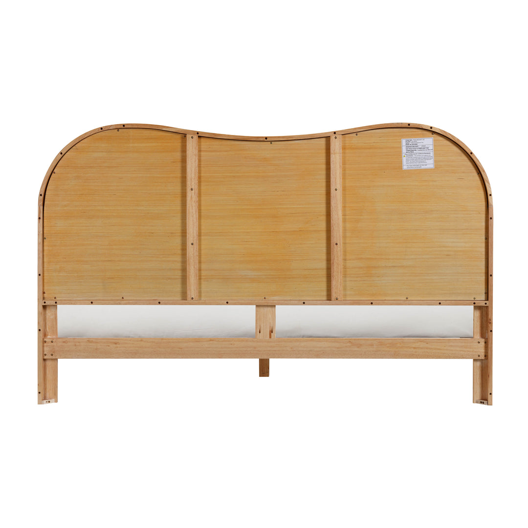 Cama King de madera y ratán Kahina