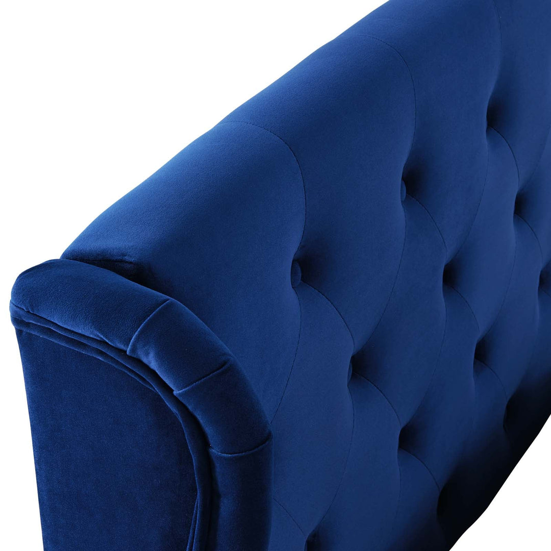 Cama Queen con plataforma de terciopelo Nael