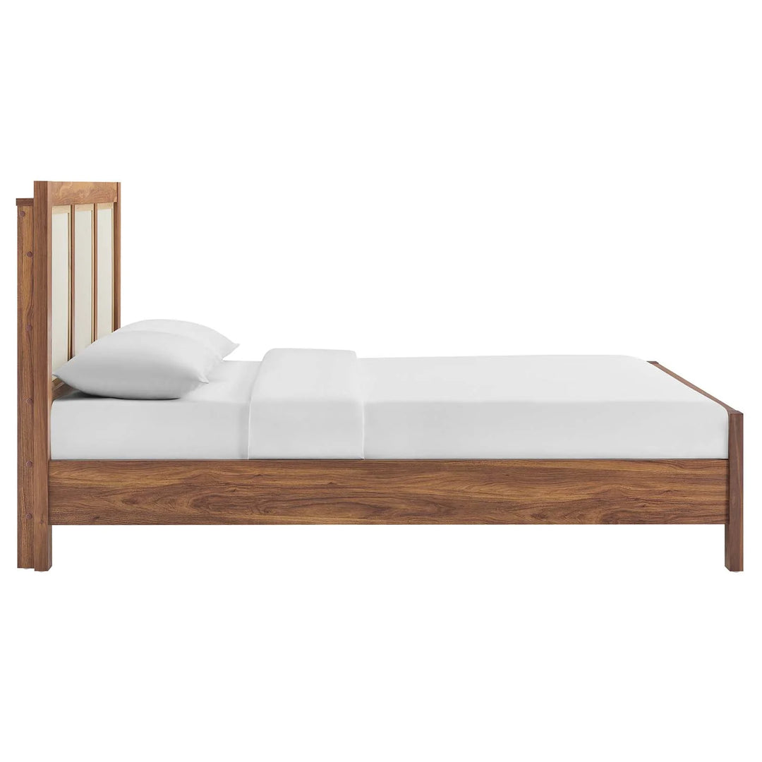 Cama Queen con plataforma de veta de madera Gabriel