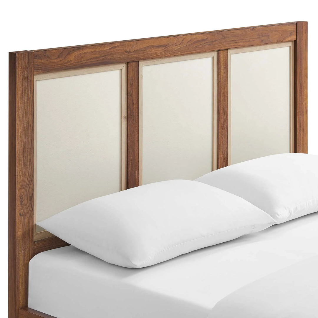 Cama Queen con plataforma de veta de madera Gabriel