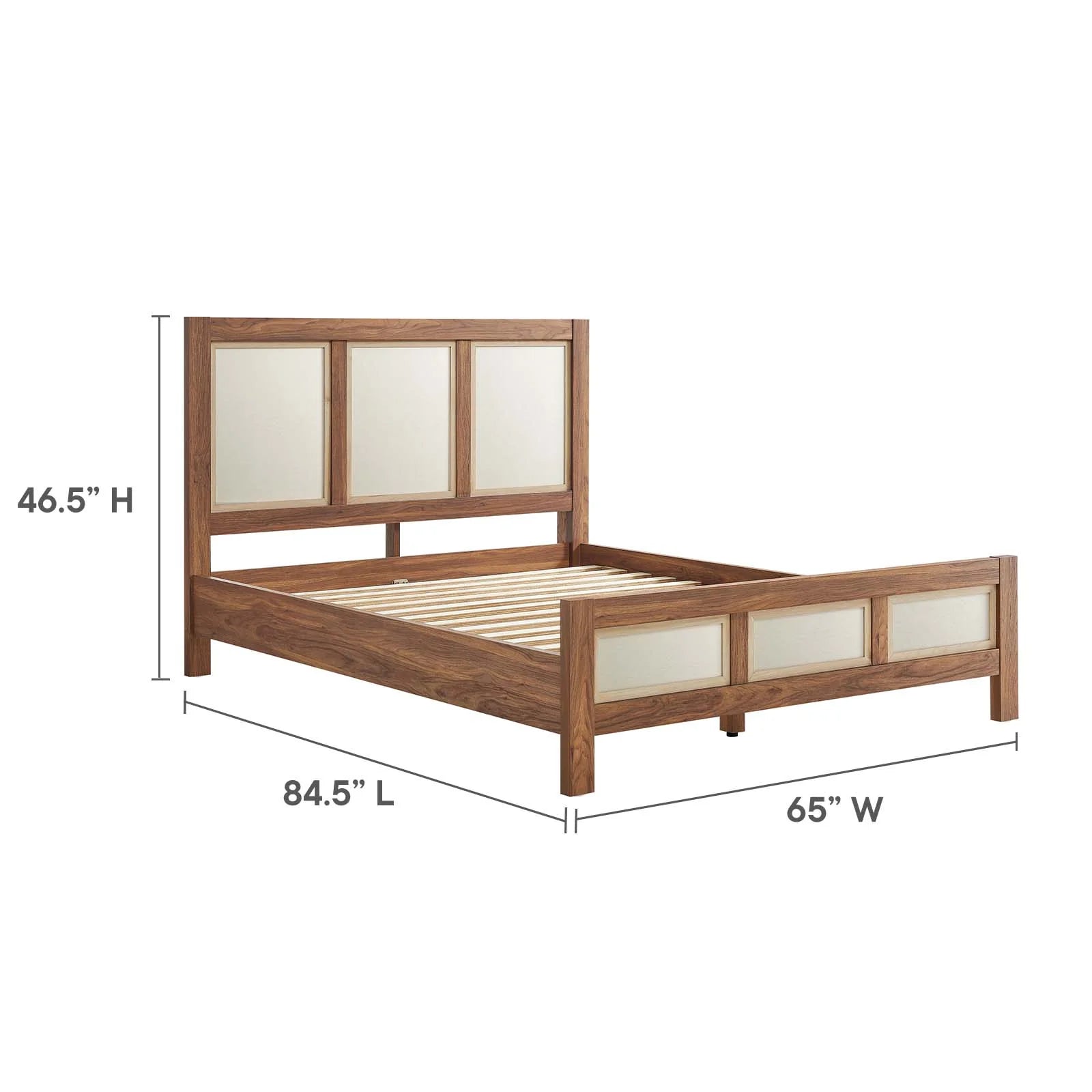 Cama Queen con plataforma de veta de madera Gabriel dimensiones.