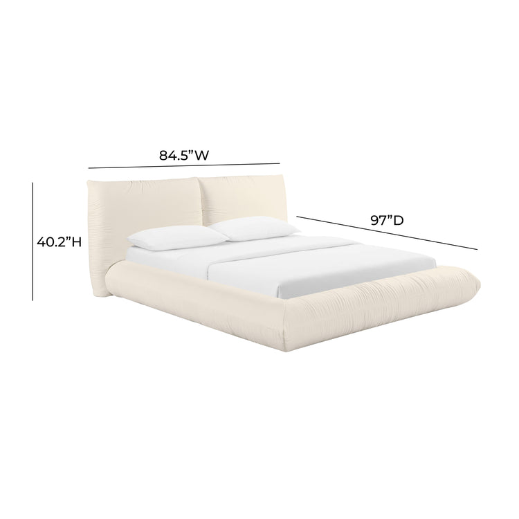 Cama Queen de lino 100% reciclado Bossy dimensiones.