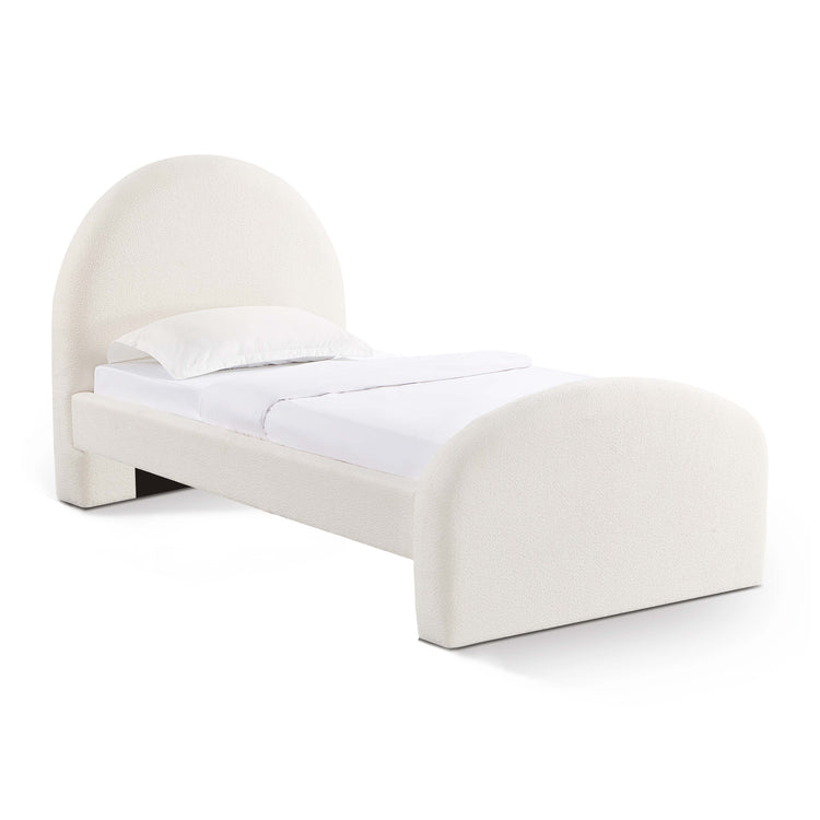 Cama Twin Candra color crema.