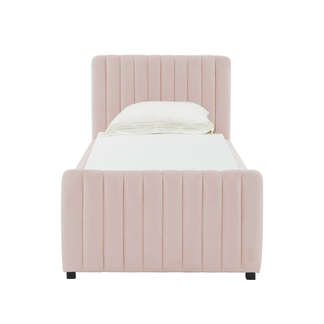 Cama Twin con nido acanalado de terciopelo Aliara