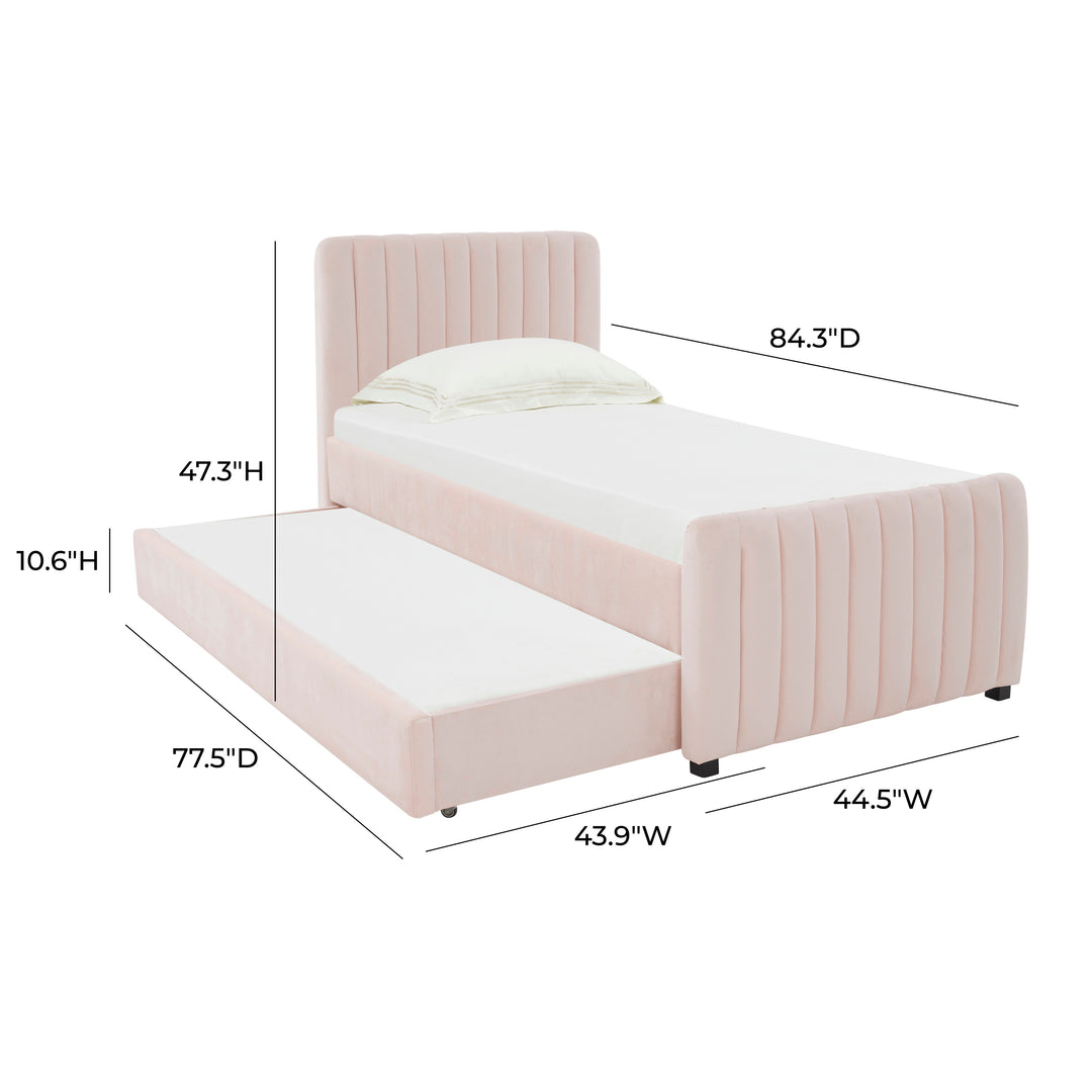Cama Twin con nido acanalado de terciopelo Aliara