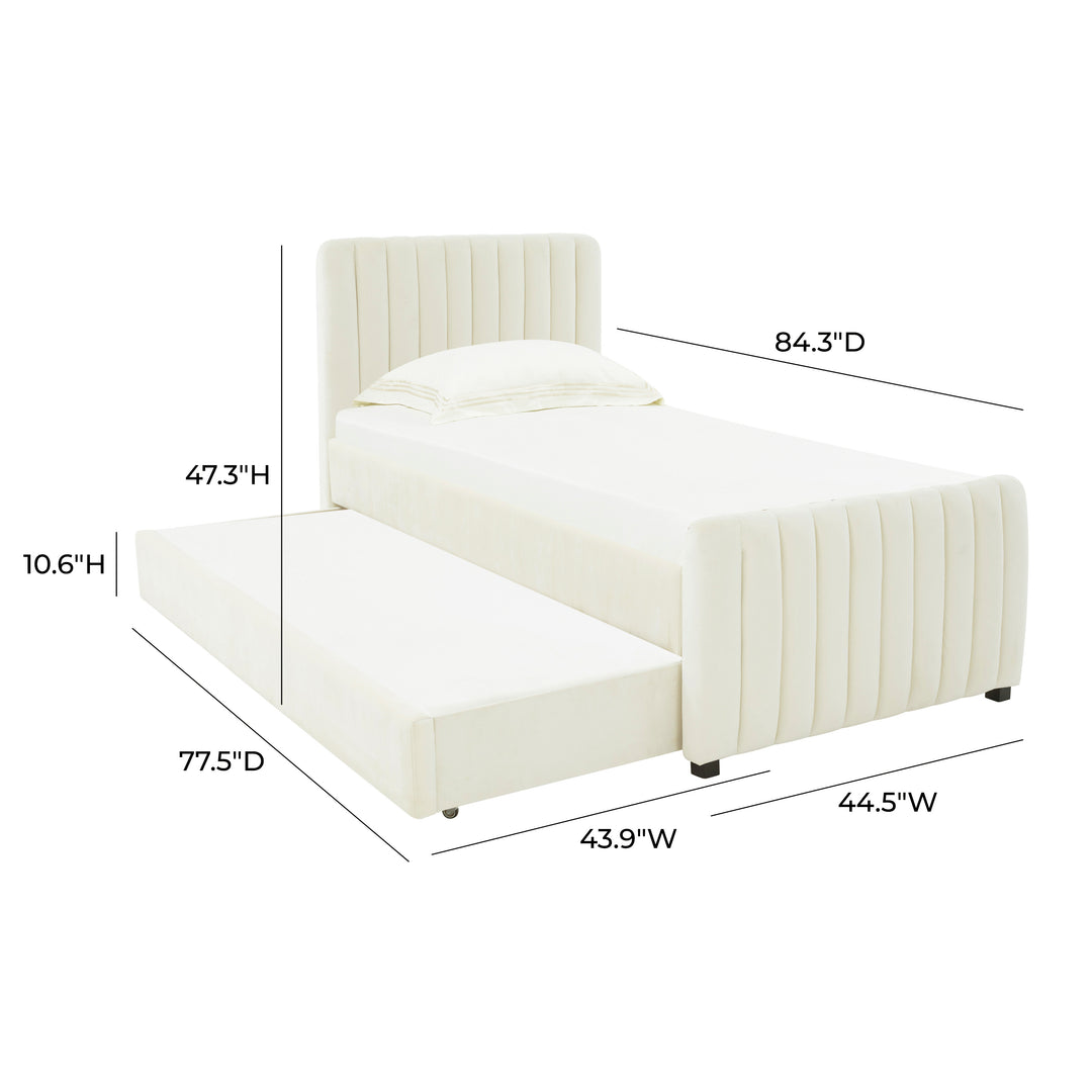 Cama Twin con nido acanalado de terciopelo Aliara