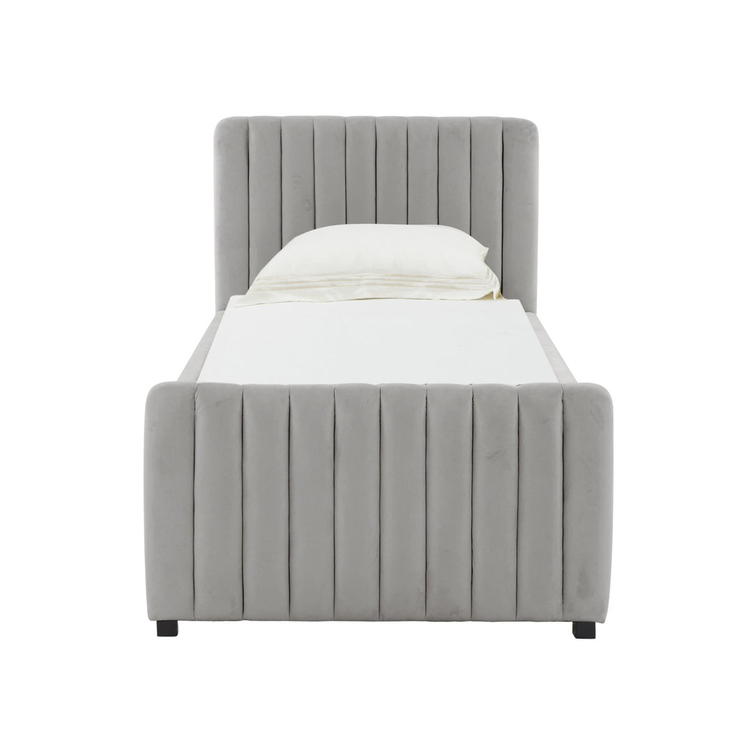 Cama Twin con nido acanalado de terciopelo Aliara