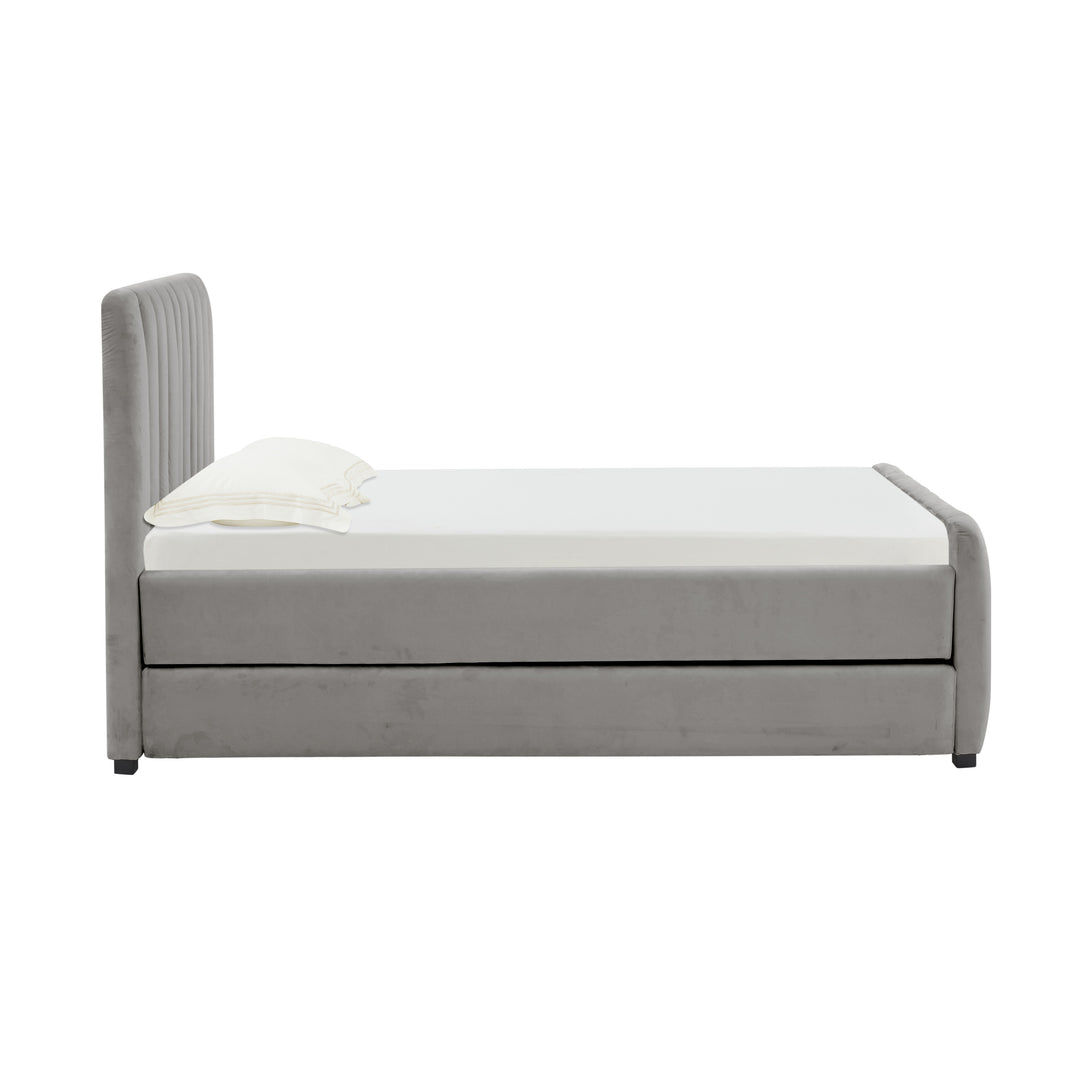 Cama Twin con nido acanalado de terciopelo Aliara