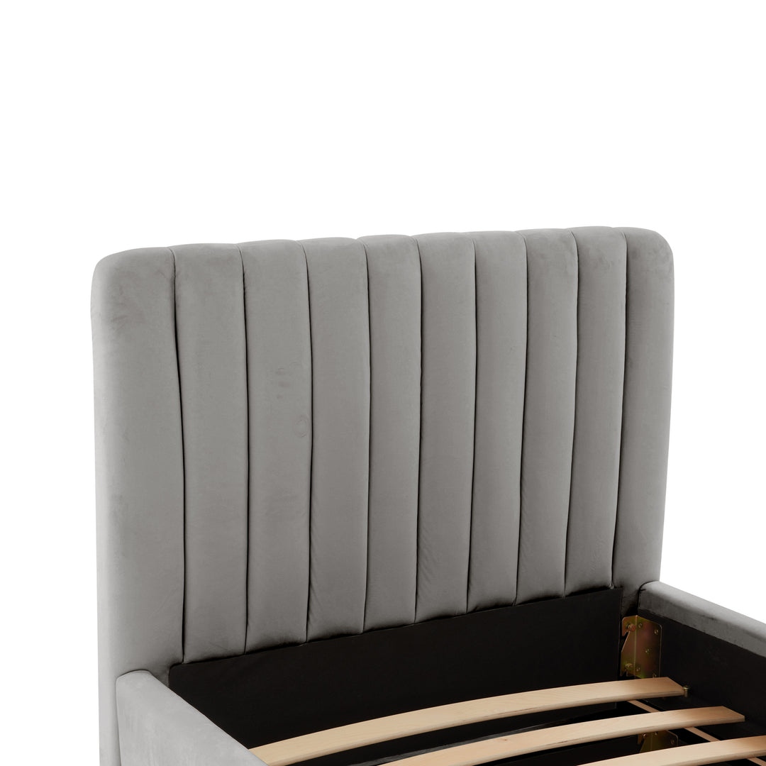 Cama Twin con nido acanalado de terciopelo Aliara