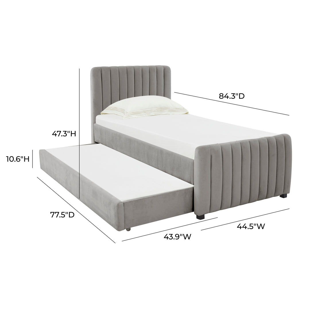 Cama Twin con nido acanalado de terciopelo Aliara