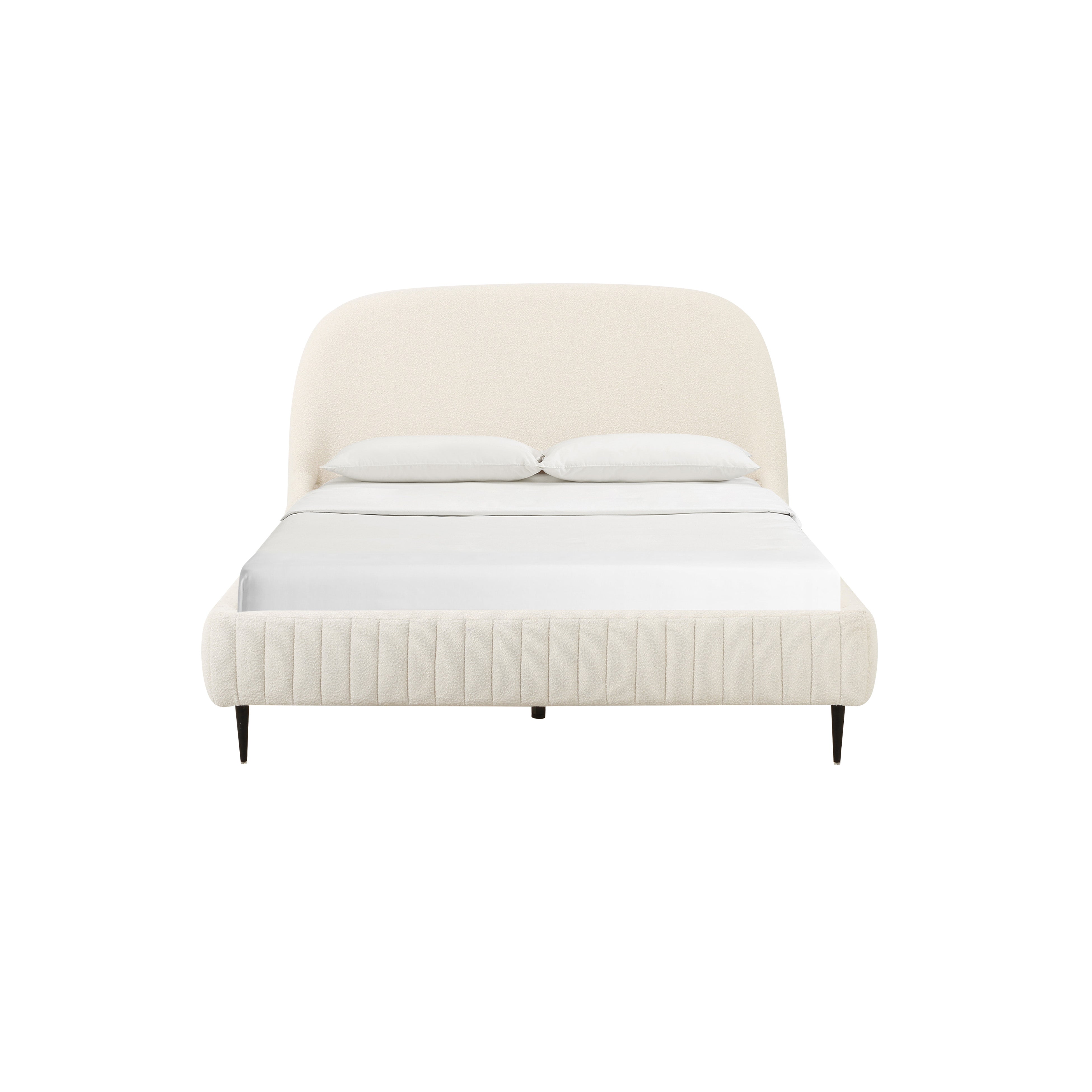 Cama King de Boucle crema Amelia de frente.