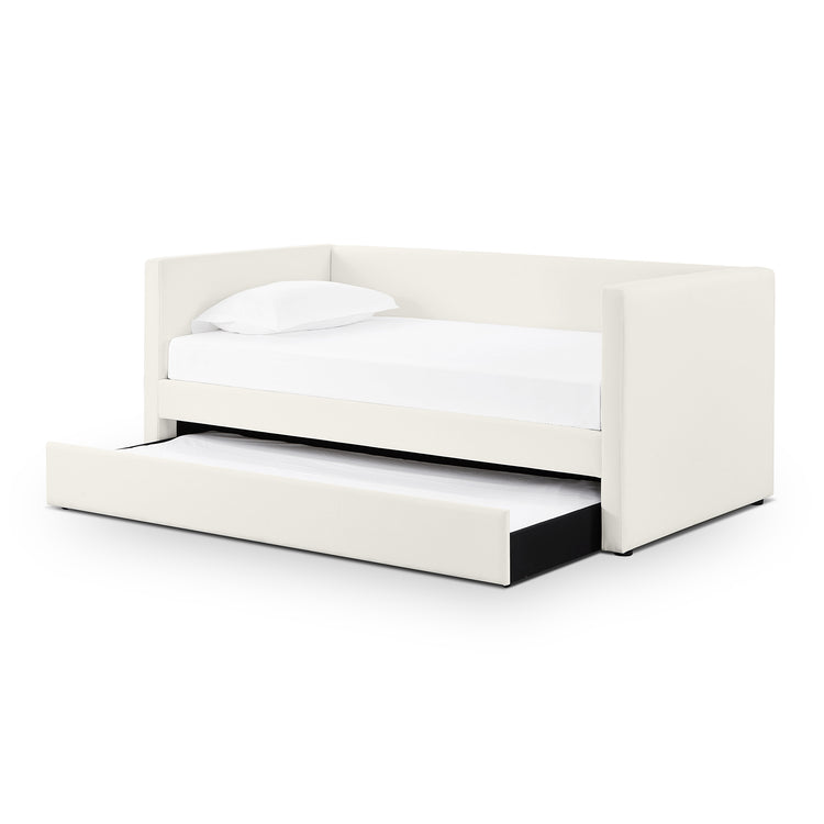 Cama nido individual Twin de lino crema Clancy.